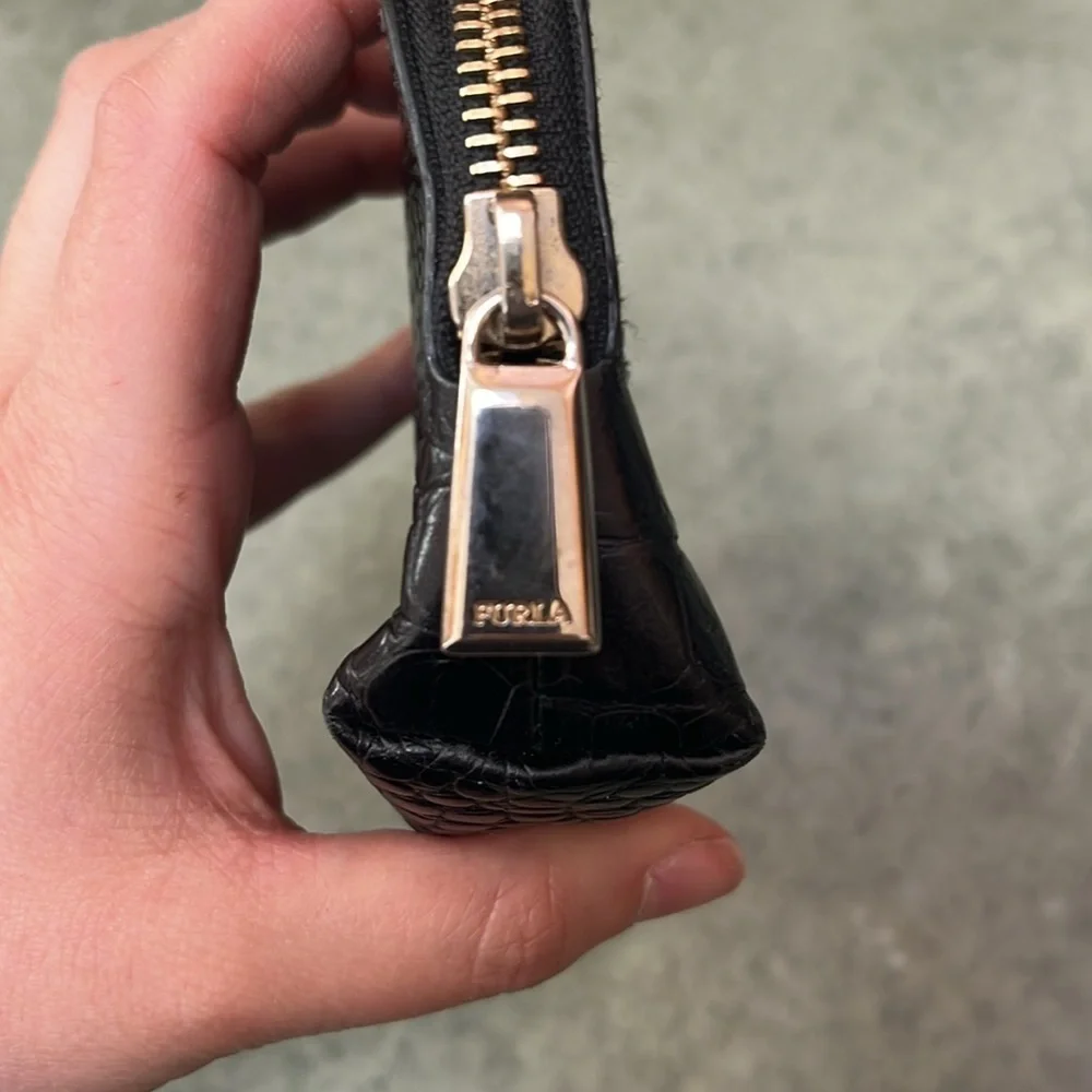 Furla black embossed